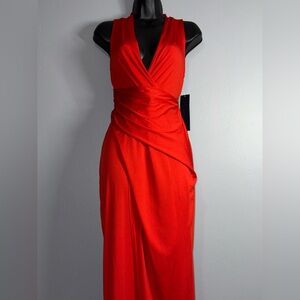 RACHEL Rachel Roy Red Ruched Wrap Cocktail Dress